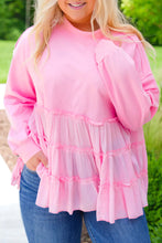 Load image into Gallery viewer, Pink Tiered Plus Size Blouse RTS
