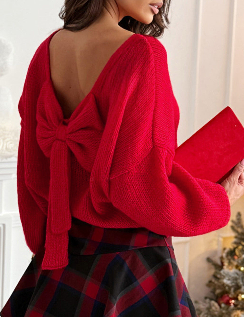 Red Bow Back Sweater October.