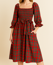 Load image into Gallery viewer, Plaid Knot Midi Dress RTS
