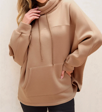 Load image into Gallery viewer, Drawstring Turtleneck Dolman Sleeve Sweatshirt RTS
