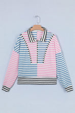 Load image into Gallery viewer, Striped Color Block Half Zip RTS
