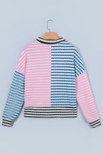 Load image into Gallery viewer, Striped Color Block Half Zip RTS
