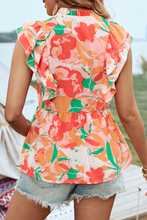 Load image into Gallery viewer, Pink Floral Ruffle Peplum Top RTS
