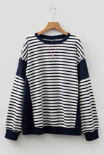 Load image into Gallery viewer, Blue Stripe Patchwork Sweatshirt RTS

