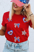 Load image into Gallery viewer, Red American Sequin Crew RTS
