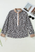 Load image into Gallery viewer, Leopard Split Neck Plus Blouse January.
