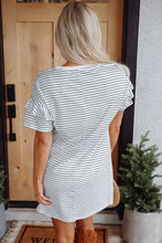 Load image into Gallery viewer, White Stripe Sequin Dress RTS
