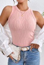 Load image into Gallery viewer, Pink Wavy Textured Slim Tank Top RTS

