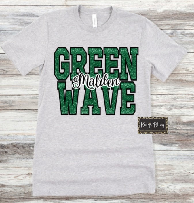 Faux Glitter - Malden Green Wave