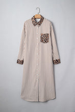 Load image into Gallery viewer, Stripe Leopard Button Dress Slits November.
