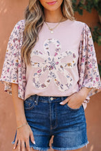 Load image into Gallery viewer, Pink Contrast Floral Blouse
