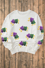 Load image into Gallery viewer, Sequin Mardi Gras Sweatshirt RTS
